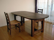 座卓兼用テーブル(ブラックウォールナット）KT-BW1960-205K